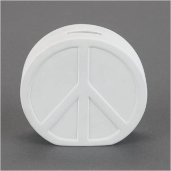 Bisque Peace Sign Bank 125x38x120mm