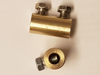 Brass Connector- 6mm dia bore & 2 Screws (25x12mm longxdia)