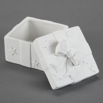 Bisque Square Gift Box with Lid & Bow