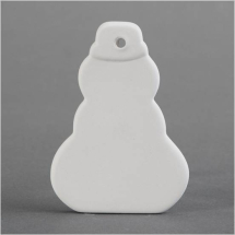 Bisque Snowman Ornament 2.5 x 3.5 x 0.3inch