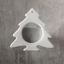 Bisque Christmas Tree Frame Ornament ?4.5 x 4.5 x 0.7inch