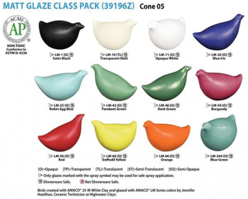 Amaco LM-Series Glaze Class Pack - 12 Colours - 16oz each