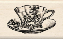 Wood Stamp- Vintage-Vintage Teacup