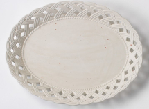 Bisque Oval Lattice Dish 320x 240mm