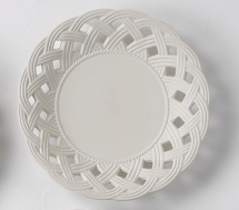 Bisque 330mm Plate with Lattice Border