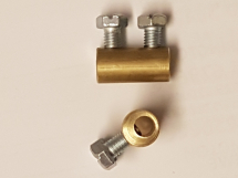Brass Connector with off-set 5mm dia bore & 2 Screw