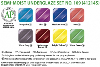 Amaco Underglaze Semi-Moist Pan Set No 109